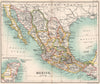 Mexico showing states. BARTHOLOMEW 1904 old antique vintage map plan chart