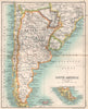 South America. Argentine Republic Chile Uruguay. BARTHOLOMEW 1904 old map