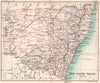 New South Wales state map. BARTHOLOMEW 1904 old antique vintage plan chart