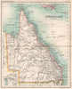 Queensland state map. BARTHOLOMEW 1904 old antique vintage plan chart