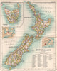 New Zealand showing counties. Inset Tasmania Auckland Dunedin 1904 old map