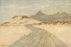 On Fish Hoek Beach, Cape Town. Nord Hoek mountains. William Westhofen 1910