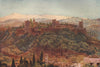 The Alhambra, Granada, Spain, by William Wiehe Collins 1909 old antique print