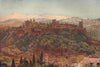The Alhambra, Granada, Spain, by William Wiehe Collins 1909 old antique print