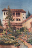 The Generalife, Granada, Spain, by William Wiehe Collins 1909 old print