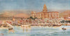 View from the harbour, Malaga, Spain, by William Wiehe Collins 1909 old print