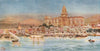 View from the harbour, Malaga, Spain, by William Wiehe Collins 1909 old print