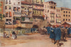 The cattle market, Girona, Spain, by William Wiehe Collins 1909 old print