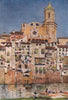 The cathedral, Girona, Spain, by William Wiehe Collins 1909 old antique print