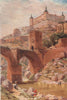 The Alcantara bridge, Toledo, Spain, by William Wiehe Collins 1909 old print