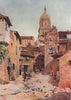An old street, Salamanca, Spain, by William Wiehe Collins 1909 print