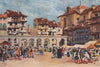 Plaza Mayor, Segovia, Spain, by William Wiehe Collins 1909 old antique print
