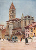 Santa Maria La Antigua, Valladolid, Spain, by William Wiehe Collins 1909 print