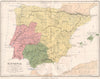 'Hispania'. Ancient Iberia. Lusitania Baetica Tarraconensis. JOHNSTON 1855 map