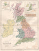'Insulae Britannicae'. Ancient Britain. Britannia & Hibernia. JOHNSTON 1855 map