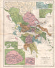 'Graecia'. Ancient Greece. Thermoplyae Marathon Athenae Salamis 1855 old map