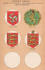 BRITISH DEPENDENCIES FLAGS. Isle of Man. Alderney. Jersey. Guernsey 1916 print