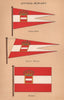 AUSTRIA-HUNGARY FLAGS. Commodore. Senior Officer. Ensign 1916 old print