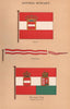 AUSTRIA-HUNGARY FLAGS. Jack. Pendant. Merchant Flag 1916 old antique print
