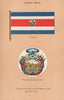 COSTA RICA FLAGS. Ensign. Enlarged drawing of Arms. Merchant Flag 1916 print