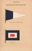 FRANCE FLAGS. Senior Officer of Merchant Ships. Sailing Flag 1916 old print