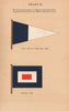 FRANCE FLAGS. Senior Officer of Merchant Ships. Sailing Flag 1916 old print