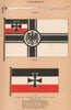 GERMANY IMPERIAL FLAGS. Pendant. Ensign. Jack. Merchant Flag 1916 old print