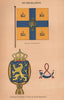 NETHERLANDS FLAGS. Royal Standard. Arms on Royal Standard 1916 old print