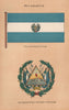 NICARAGUA FLAGS. National flag and Ensign. Badge on the Ensign 1916 old print