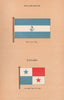 NICARAGUA Merchant Flag. PANAMA National Flag & Ensign 1916 old antique print