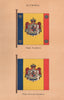 ROUMANIA FLAGS. Royal Standard. Royal Prince's Standard 1916 old antique print