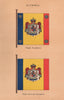 ROUMANIA FLAGS. Royal Standard. Royal Prince's Standard 1916 old antique print