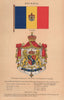 ROUMANIA FLAGS. Ensign. Arms on Standard & Ensign. Admiral's Flags 1916 print