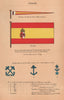 SPAIN FLAGS. Man of War & Mail Vessel pendant. Ensign. Crown Minister 1916