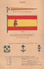 SPAIN FLAGS. Man of War & Mail Vessel pendant. Ensign. Crown Minister 1916