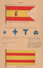 SPAIN FLAGS. Military Commander in Chief. Merchant Flag 1916 old antique print