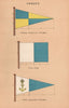 SWEDEN FLAGS. Fishery & Pilot Inspection Pendant. Pilot Flag 1916 old print