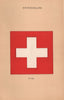 SWITZERLAND SWISS FLAGS. Ensign 1916 old antique vintage print picture