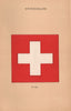 SWITZERLAND SWISS FLAGS. Ensign 1916 old antique vintage print picture