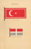 TURKEY FLAGS. Customs Flag. Samian Merchant Flag. Ottoman flags 1916 old print