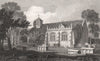 Llanrwst Church, Denbighshire, Wales, by Henry Gastineau 1835 old print