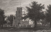 Overton-on-Dee Church, Flintshire, Wales, by Henry Gastineau 1835 old print