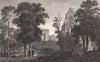 Valle Crucis Abbey, Denbighshire, Wales, by Henry Gastineau 1835 old print