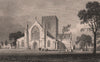 St. Asaph Cathedral, Flintshire, Wales, by Henry Gastineau 1835 old print