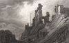 Remains of Castell Dinas Bran, Denbighshire, Wales, by Henry Gastineau 1835