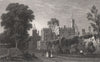 Ruthin Castle, Denbighshire, Wales, by Henry Gastineau 1835 old antique print