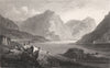 Llyn Ogwen, Caernarfonshire, Wales, by Henry Gastineau. Snowdonia 1835 print