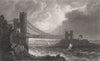 Suspension Bridge, Conwy, Caernarfonshire, Wales, by Henry Gastineau 1835