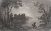 Conwy Castle, Wales, by Henry Gastineau 1835 old antique vintage print picture