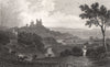 Penrhyn Castle, Caernarfonshire, Wales, by Henry Gastineau 1835 old print